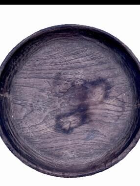 Handhewn Wooden Dough Parat Bowl 10" African Black Walnut Primitive Naive Rustic